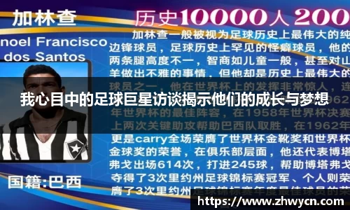 我心目中的足球巨星访谈揭示他们的成长与梦想